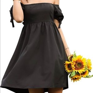 Black babydoll short sleeve dress